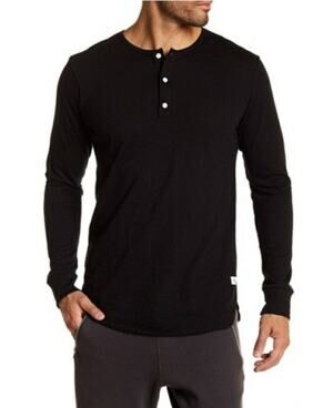 Kinetix Black Long Sleeve Henley Shirt Size Men's XXL Classic Layering